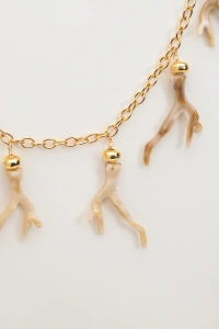 Colar Dourado Jeunesse Longo Resina Nude
