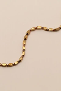 Pulseira Gaia Hematita Mini Zircônia Banho Ouro 18K