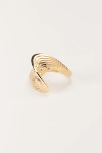 Anel Onda Banho Ouro 18K