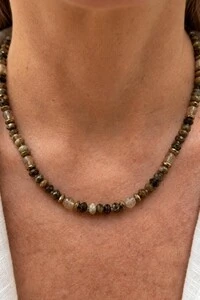 Colar Mix Pedras Banho Ouro 18K