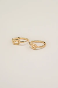 Brinco Argola Nó Texturizada Banho Ouro 18K