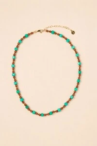 Colar Vicenza Goldstone Howlita Banho Ouro 18K