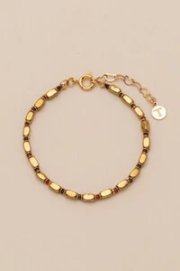 Pulseira Gaia Hematita Mini Zircônia Banho Ouro 18K