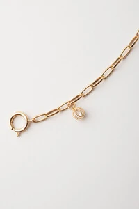 Pulseira Elos Cápsula Zircônia Banho Ouro 18k