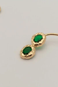Colar Aro Dourado Amazonas Verde Esmeralda