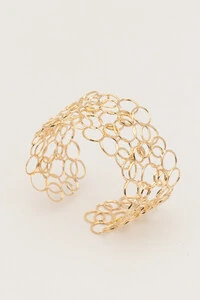 Pulseira Bracelete Círculos Dourado