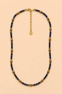 Colar Choker Sodalita Blue Banho Ouro 18K