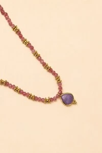 Colar Prya Fiore Gota Ametista Banho Ouro 18K