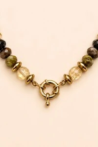 Colar Mix Pedras Banho Ouro 18K