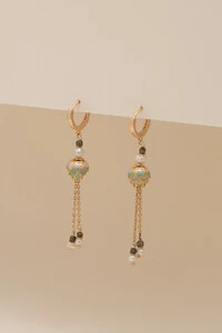Brinco Siena Flower Pérola Natural Banho Ouro 18K