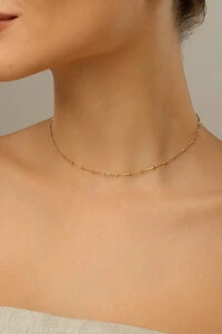 Colar Bolinhas Banho Ouro 18K