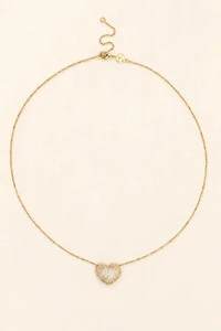 Colar Coração Zircônia Banho ouro 18K