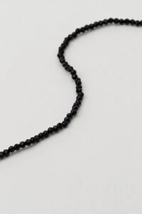 Colar Choker Fio Mini Cristal Preto Banho Ouro 18K