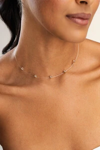 Colar Choker Nylon 5 Pontos de Luz