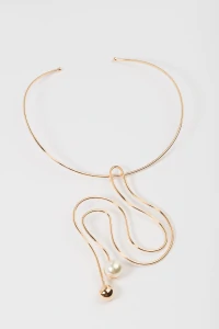 Colar Dourado Aro Caminho Pérola