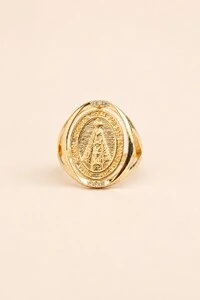 Anel Nossa Senhora Aparecida Banho Ouro 18K