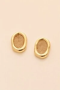 Brinco Dourado Orgânico Couro Tilápia Nude