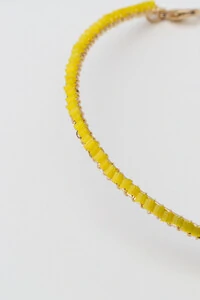 Colar Choker Aro Dourado Vidrilho Lime