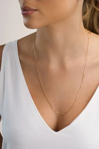 Colar Veneziana 60 cm Banho Ouro 18K