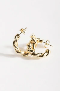 Argola Torcida Banho Ouro 18K
