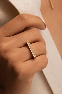 Anel Palito Micro Zircônia Banho Ouro 18K