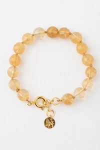 Pulseira Eva Quartzo Rutilado Banho Ouro 18K