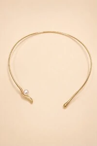 Colar Dourado Aro Pérola