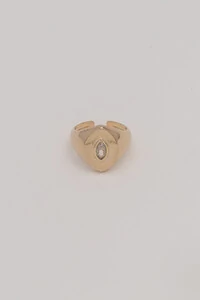 Anel Dedinho Zircônia Navete Banho Ouro 18K