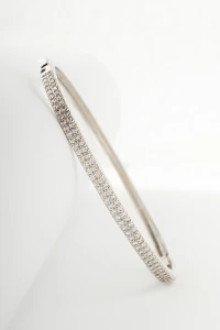 Pulseira Bracelete Prateado Zircônia