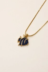 Colar Peixinho Zircônia Banho Ouro 18K