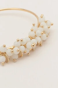 Pulseira Plaquinhas Dourada Cristais Off White