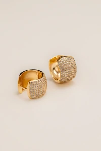Brinco Argola Zircônia Banho Ouro 18K