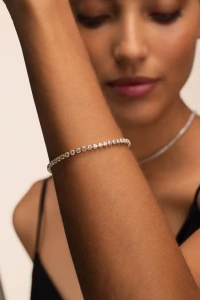 Pulseira Dourada Riviera Zircônia Cristal