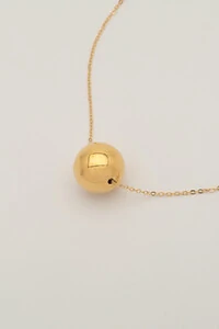 Colar Longo Bola Chic Banho Ouro 18k