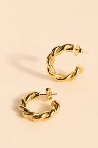 Argola Torcida Banho Ouro 18K