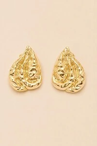 Brinco Dourado Nuvem Martelada