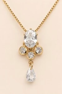 Colar Banho Ouro 18K Zircônias Cristal