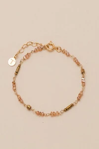 Pulseira Olbia Cristal Golden Hematita Banho Ouro 18K