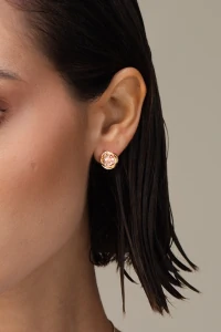 Brinco Entrelaço Zircônia Banho Ouro 18k