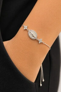 Pulseira Prateada Nossa Senhora Das Graças