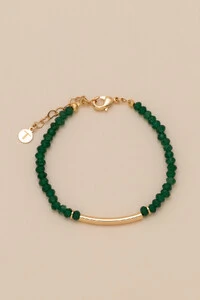 Pulseira Dourada Gaia Jade Verde