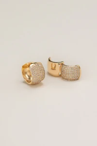 Brinco Argola Zircônia Banho Ouro 18K