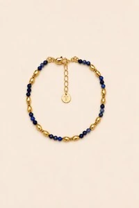 Pulseira Sodalita Blue Banho Ouro 18K
