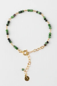 Pulseira Rubizoisita Banho Ouro 18K
