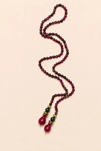 Colar Ayla Gravata Jade Melancia Banho Ouro 18K
