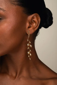 Brinco Zig Zag Bubbles Dourado