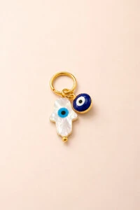 Pingente Proteção Hamsa Madre Olho Grego