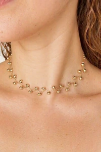 Colar Choker Zig Zag Bubbles Dourado