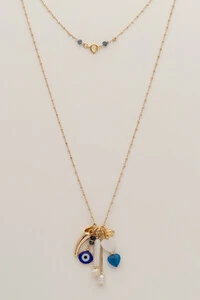 Colar Mix Pingentes Madre Banho Ouro 18K