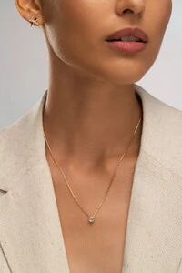Colar Ponto De Luz Zircônia Banho Ouro 18k
